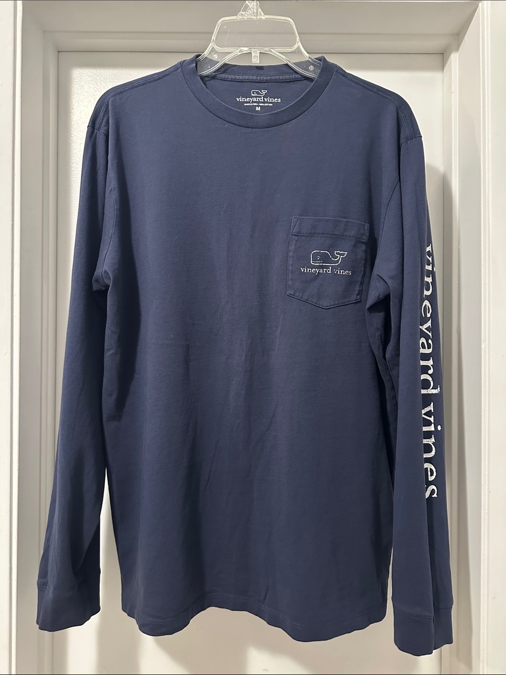 Vineyard Vines Men's Long-Sleeve Pocket Tee in Rich Navy Blue